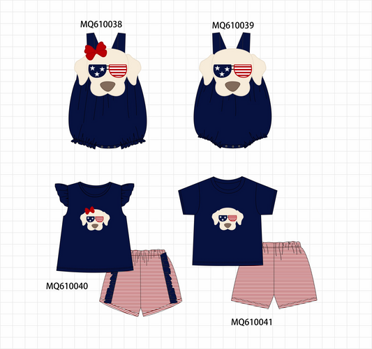 PO109 Navy Patriotic puppy applique collection -closing 11/2- ETA May