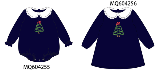 PO89 Navy christmas tree embroidery collection - closing 5/4 - ETA late october