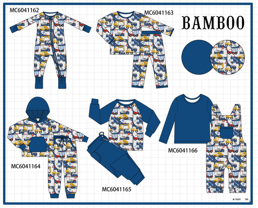 PO90 Navy excavator print bamboo collection - closing 5/11 - ETA early October