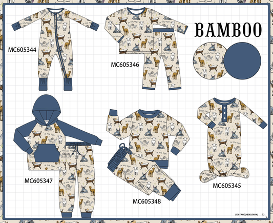 PO92 Navy night print bamboo collection - closing 5/25 - ETA late October