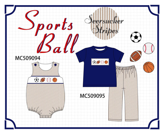 PO65 Navy stripe sports ball embroidery collection  - closing 9/15- ETA late January