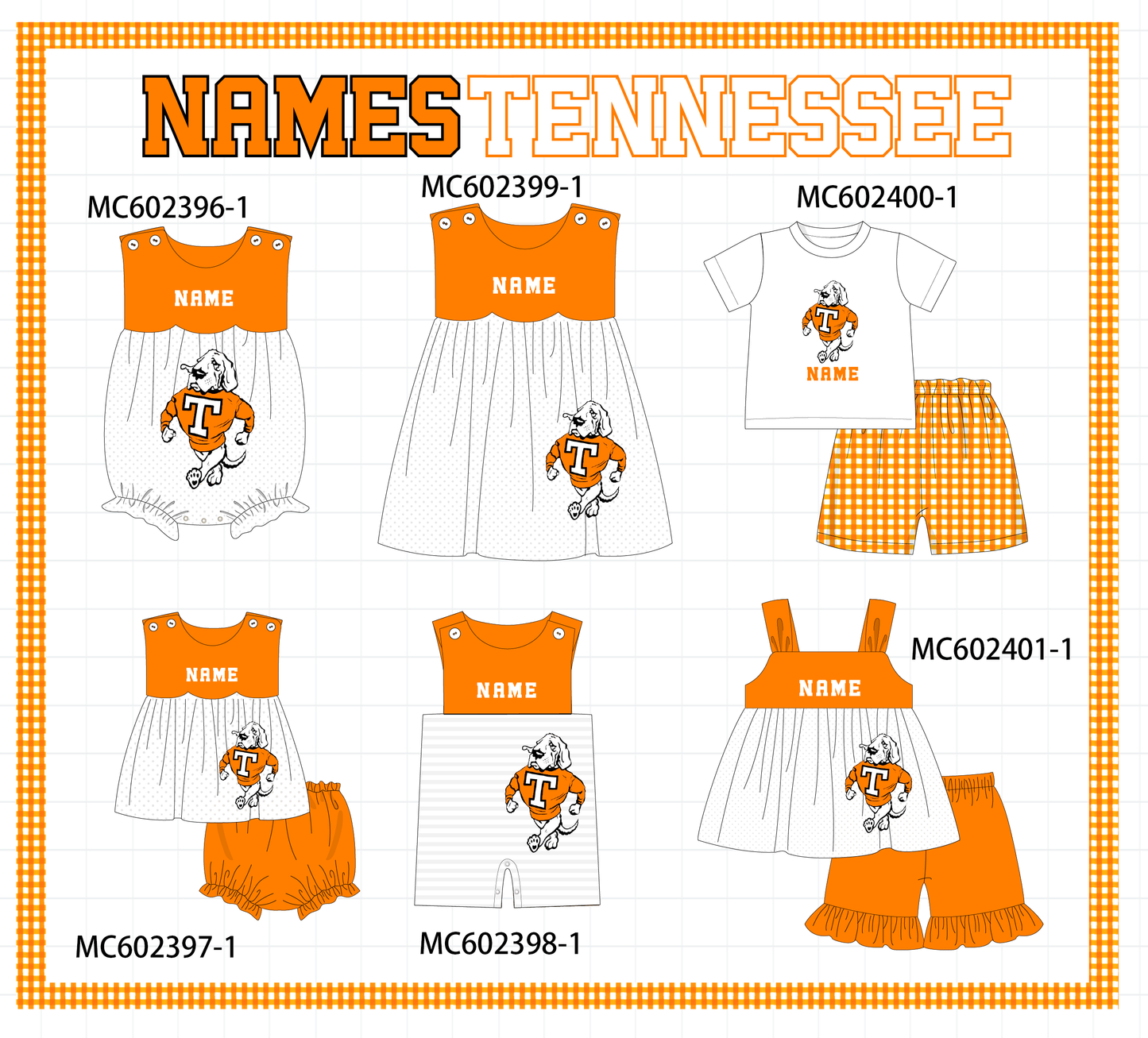 PO82 Orange Tennessee monogram embroidery collection - closing 3/2 - ETA July