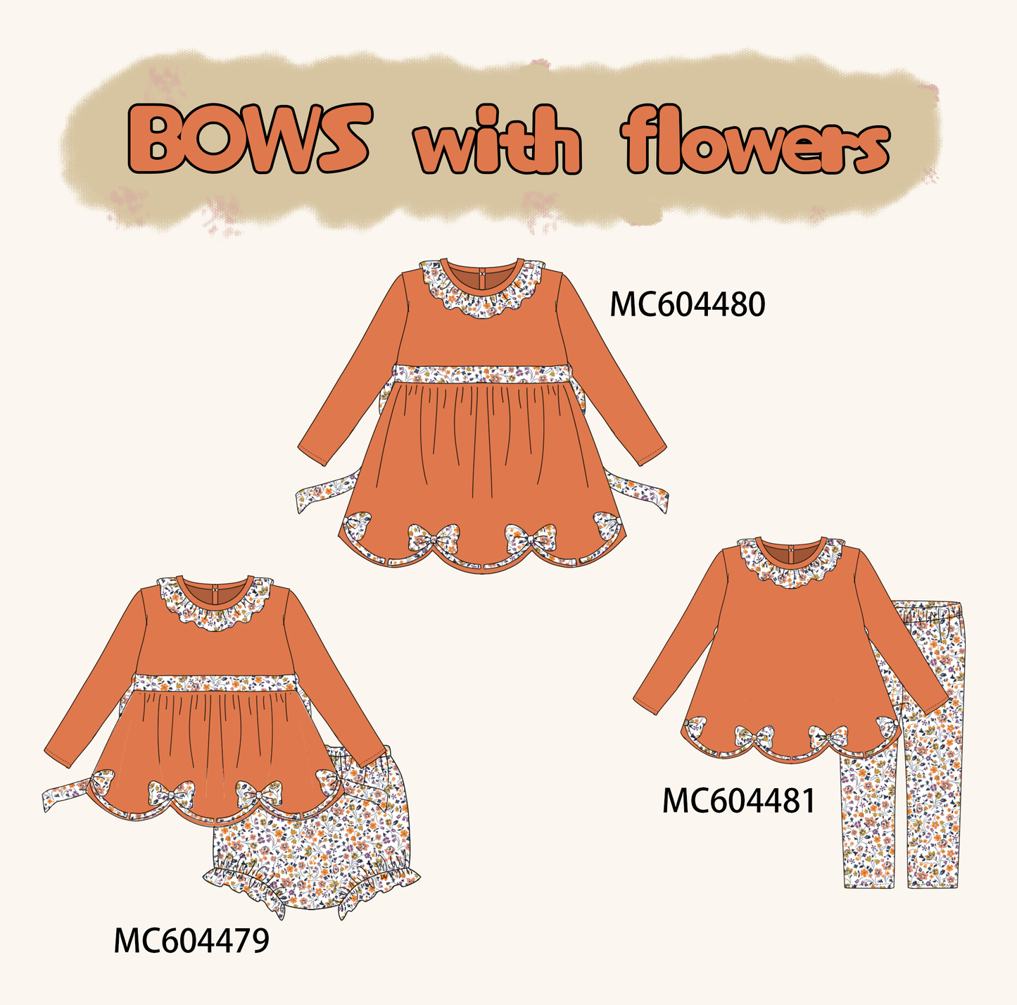 PO88 Orange floral print ruffle collection - closing 4/27 - eta late September