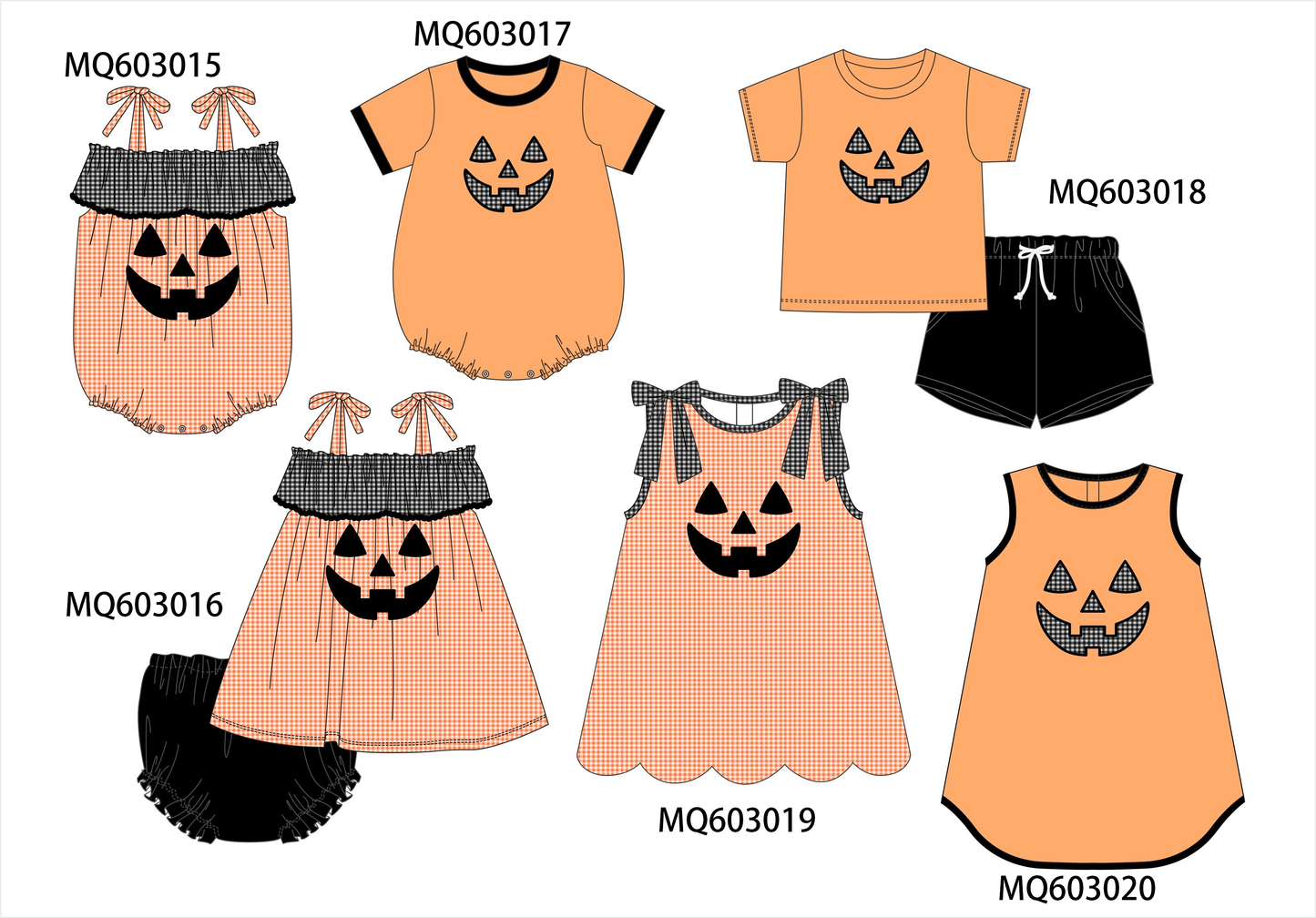 PO84 Orange halloween applique gingham collection - ETA late august - closing 3/23