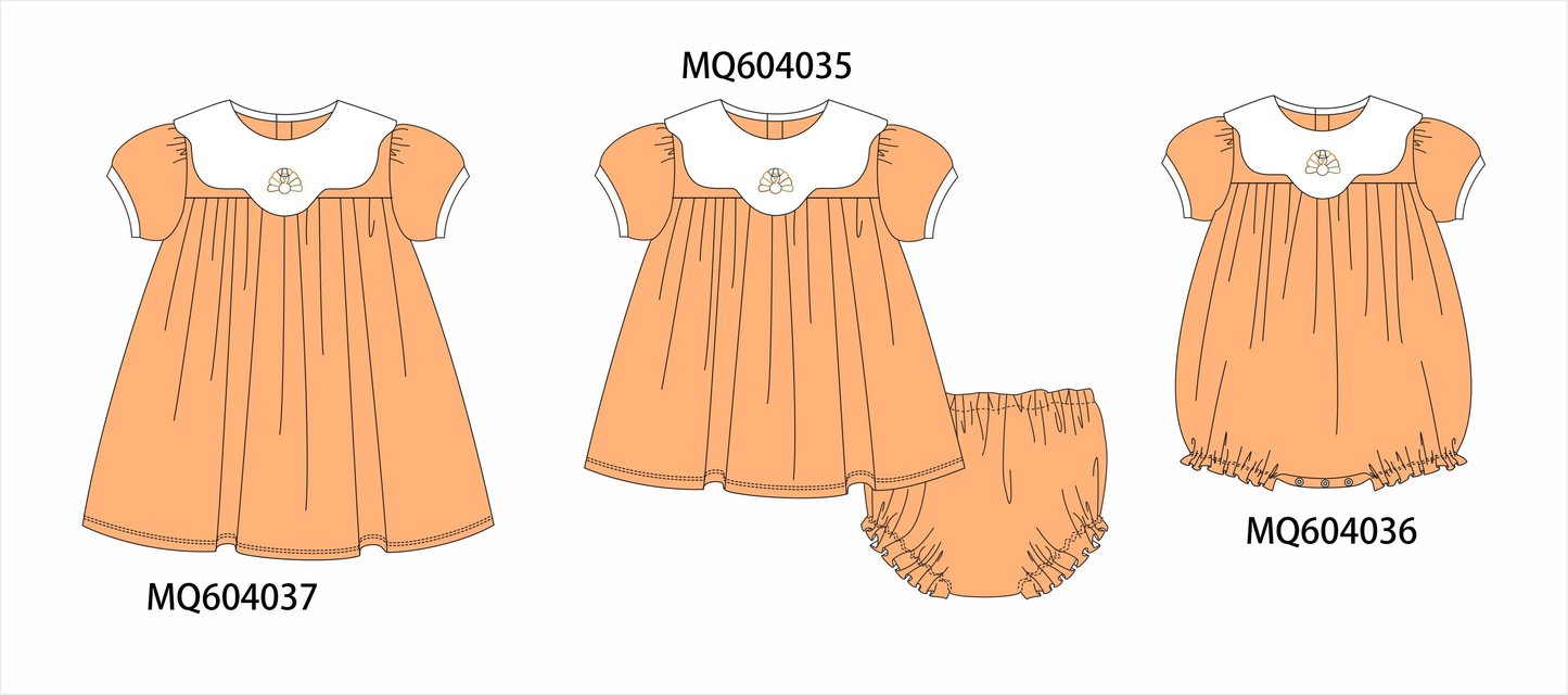 PO87 Orange thanksgiving turkey embroidery collection - closing 4/20 - ETA early October