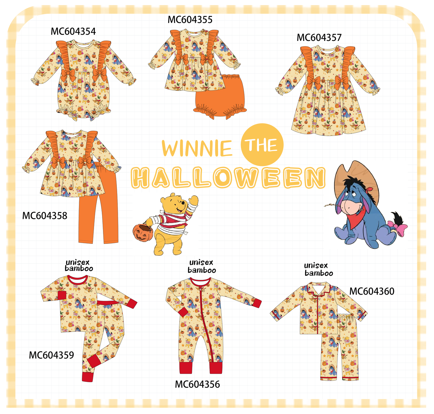 PO86 Orange winnie the halloween print ruffle collection  - closing 4/13 - ETA early September