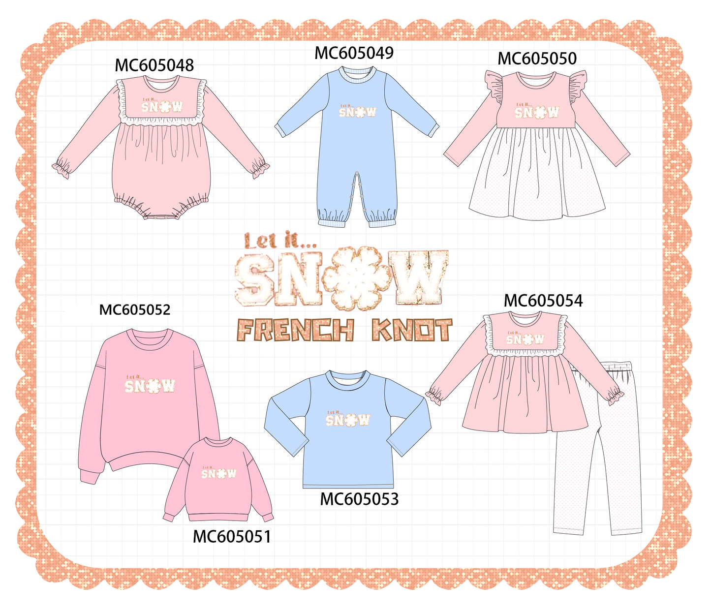 PO92 Pink&blue snow french knot collection - closing 5/25 - ETA late October