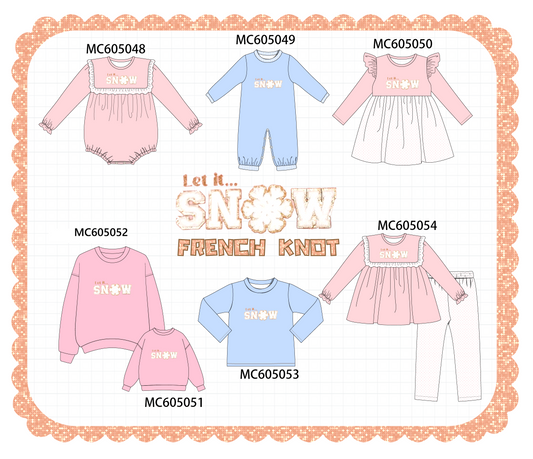 PO92 Pink&blue snow french knot collection - closing 5/25 - ETA late October