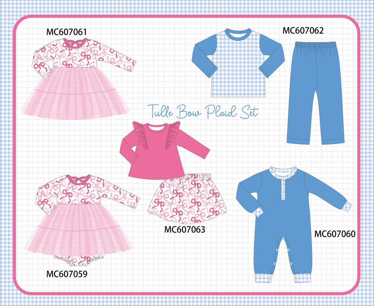 PO98 Pink&blue bow gingham collection - closing 7/20 - ETA late December