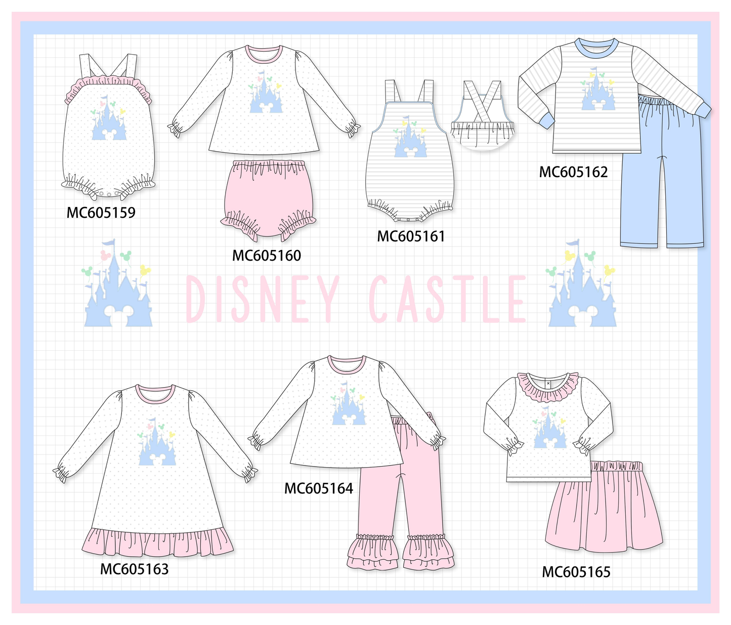 PO92 Pink&blue castle applique collection - closing 5/25 - ETA late October