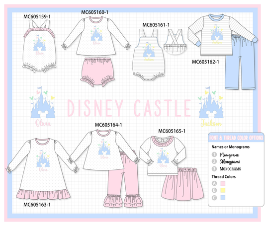 PO92 Pink&blue castle monogram embroidery collection - closing 5/25 - ETA late October