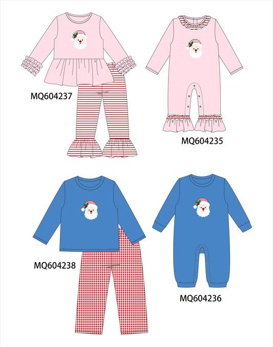 PO89 Pink&blue christmas santa claus applique collection - closing 5/4 - ETA late october