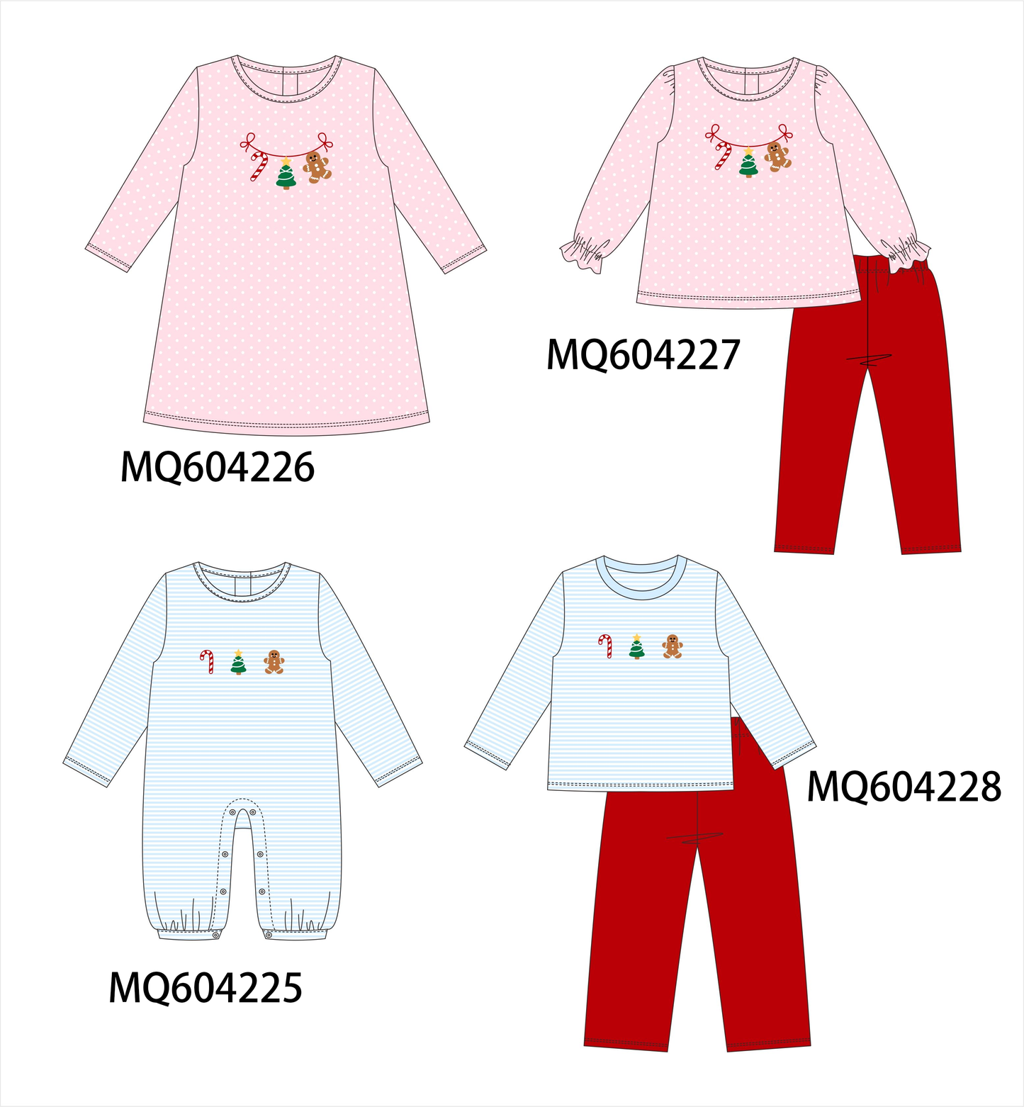 PO89 Pink&blue christmas tree gingerbread candy cane embroidery collection - closing 5/4 - ETA late october