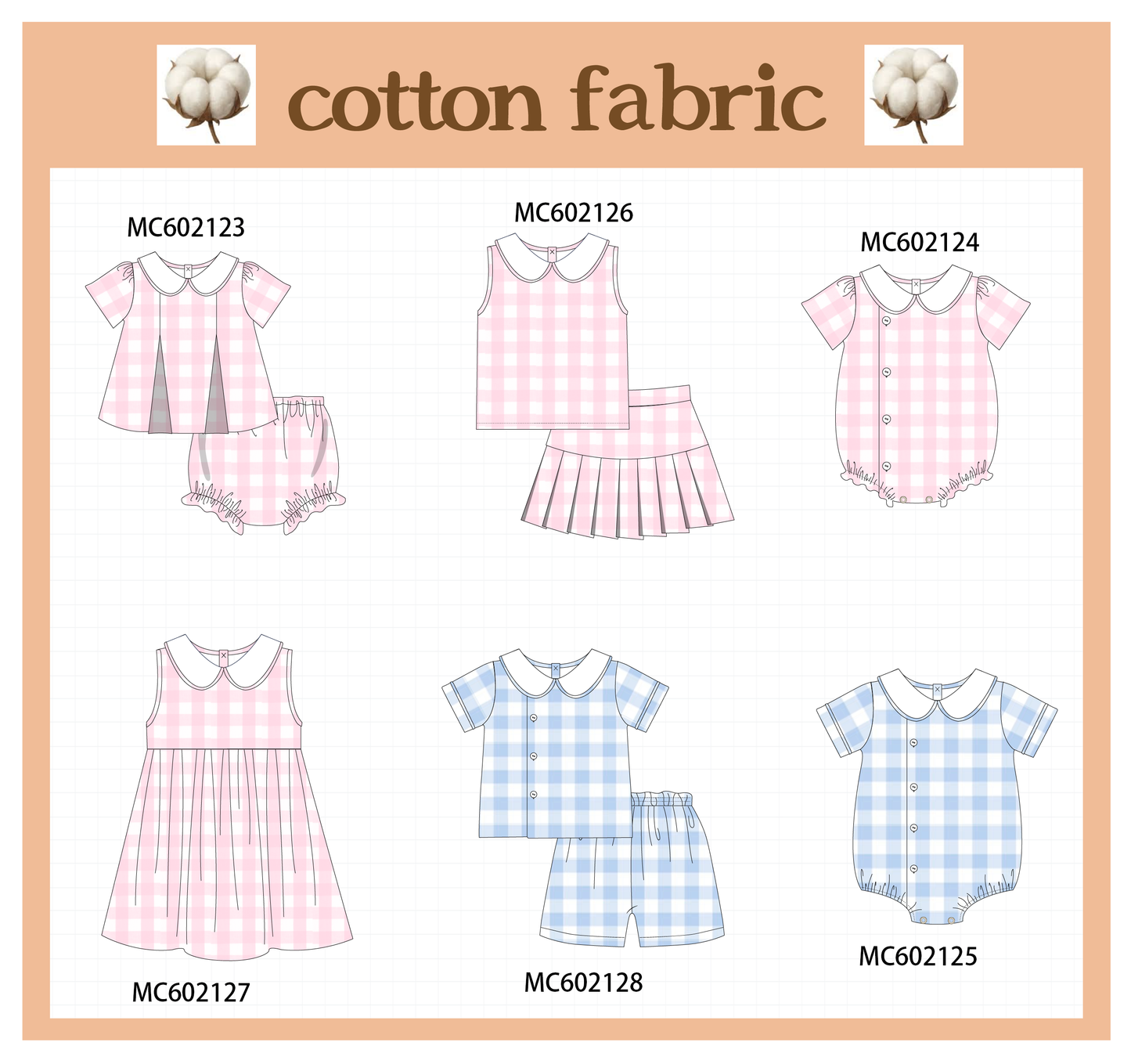 PO81 Pink&blue cotton peter pan collar gingham collection - closing 2/16 - ETA July