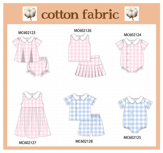 PO81 Pink&blue cotton peter pan collar gingham collection - closing 2/16 - ETA July