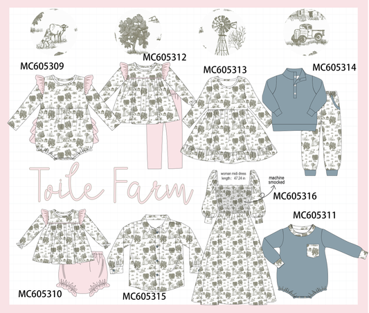 PO92 Pink&blue farm print collection - closing 5/25 - ETA late October
