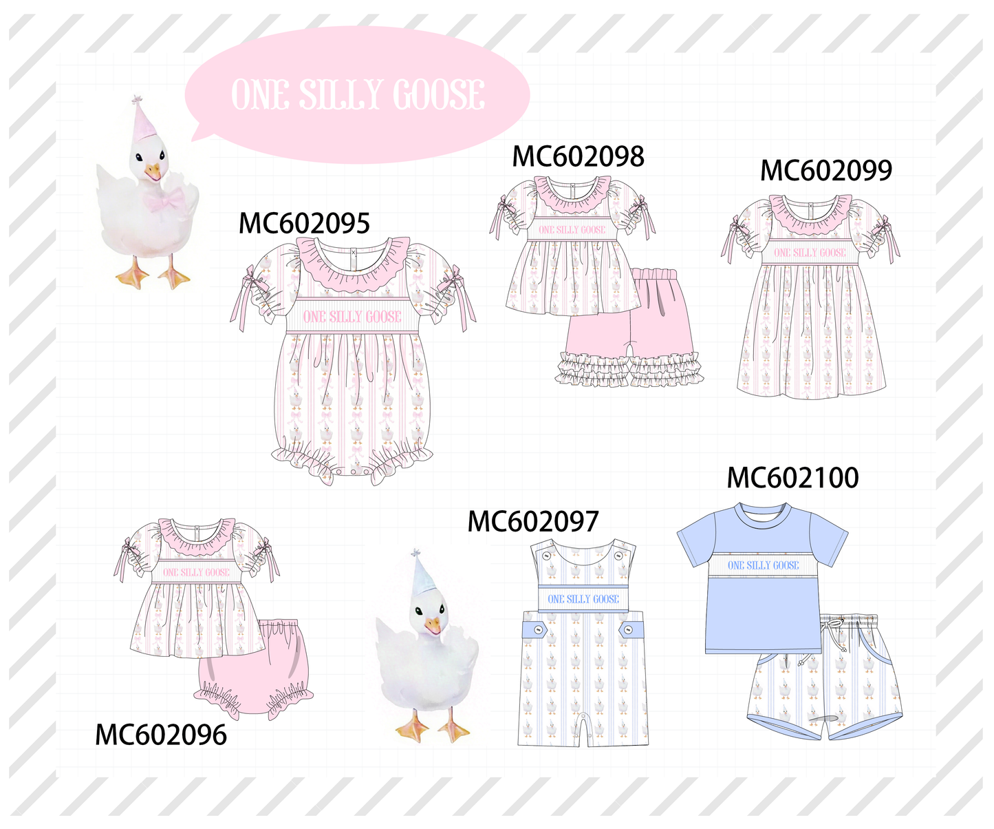 PO81 Pink&blue one silly goose embroidery collection - closing 2/16 - ETA July