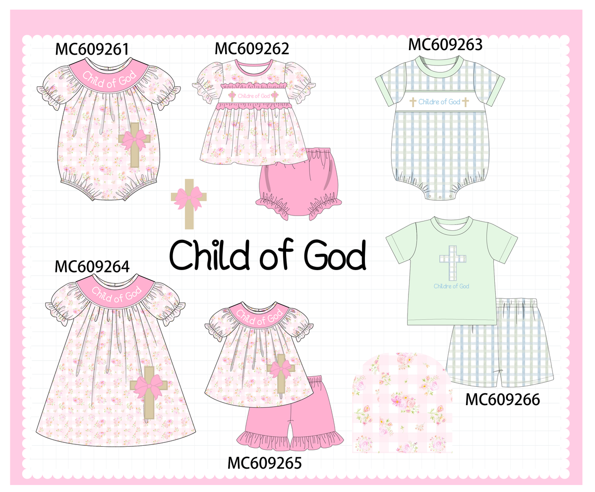 PO104 Pink child of god embroidery cross floral collection  - closing 9/14 - ETA February