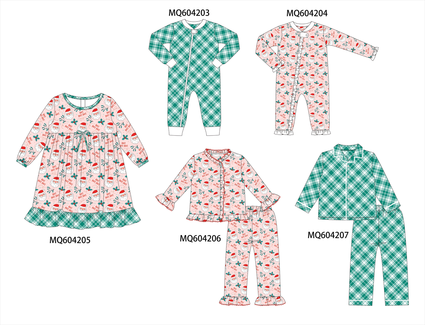 PO89 Pink&green christmas santa claus plaid bamboo collection - closing 5/4 - ETA late october
