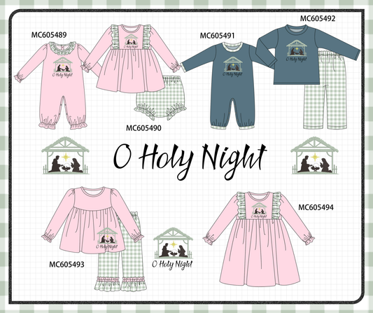 PO93 Pink&navy nativity embroidery ruffle gingham collection  - closing 6/8 - ETA November