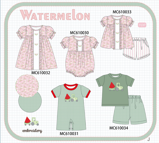 PO108 Pink&sage watermelon embroidery collection - closing 10/26 - ETA march