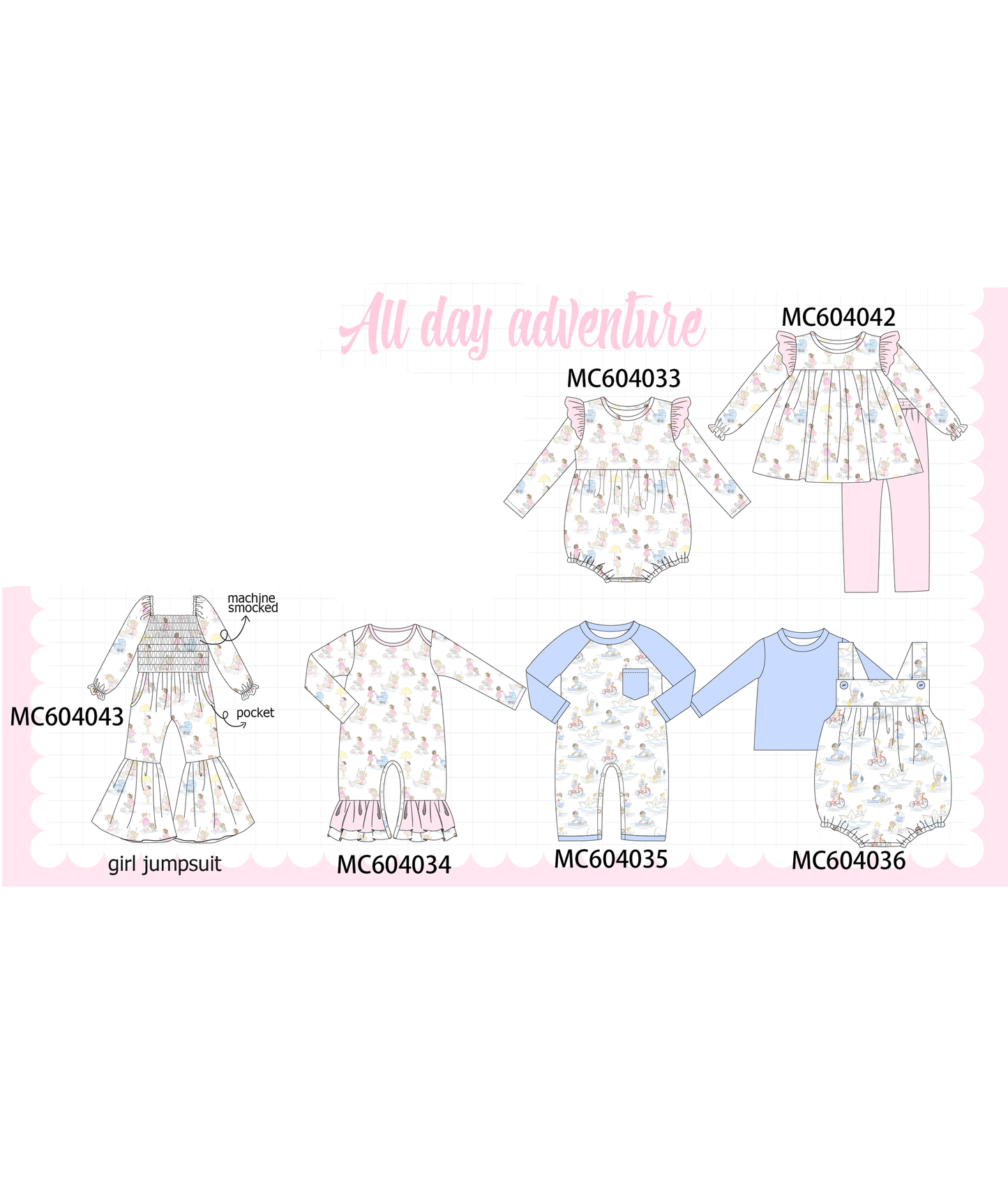 PO86 Pink all day adventure print collection 2 - closing 4/13 - ETA early September