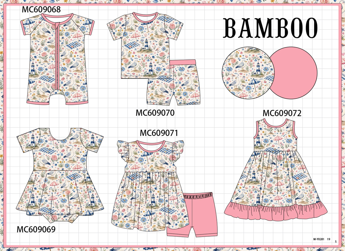 PO104 Pink bird floral bamboo collection - closing 9/14 - ETA February