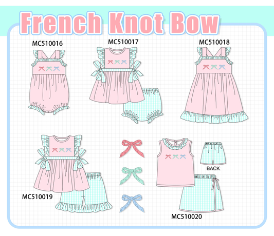 PO69 Pink bow embroidery ruffle collection- closing 10/27 - eta early march