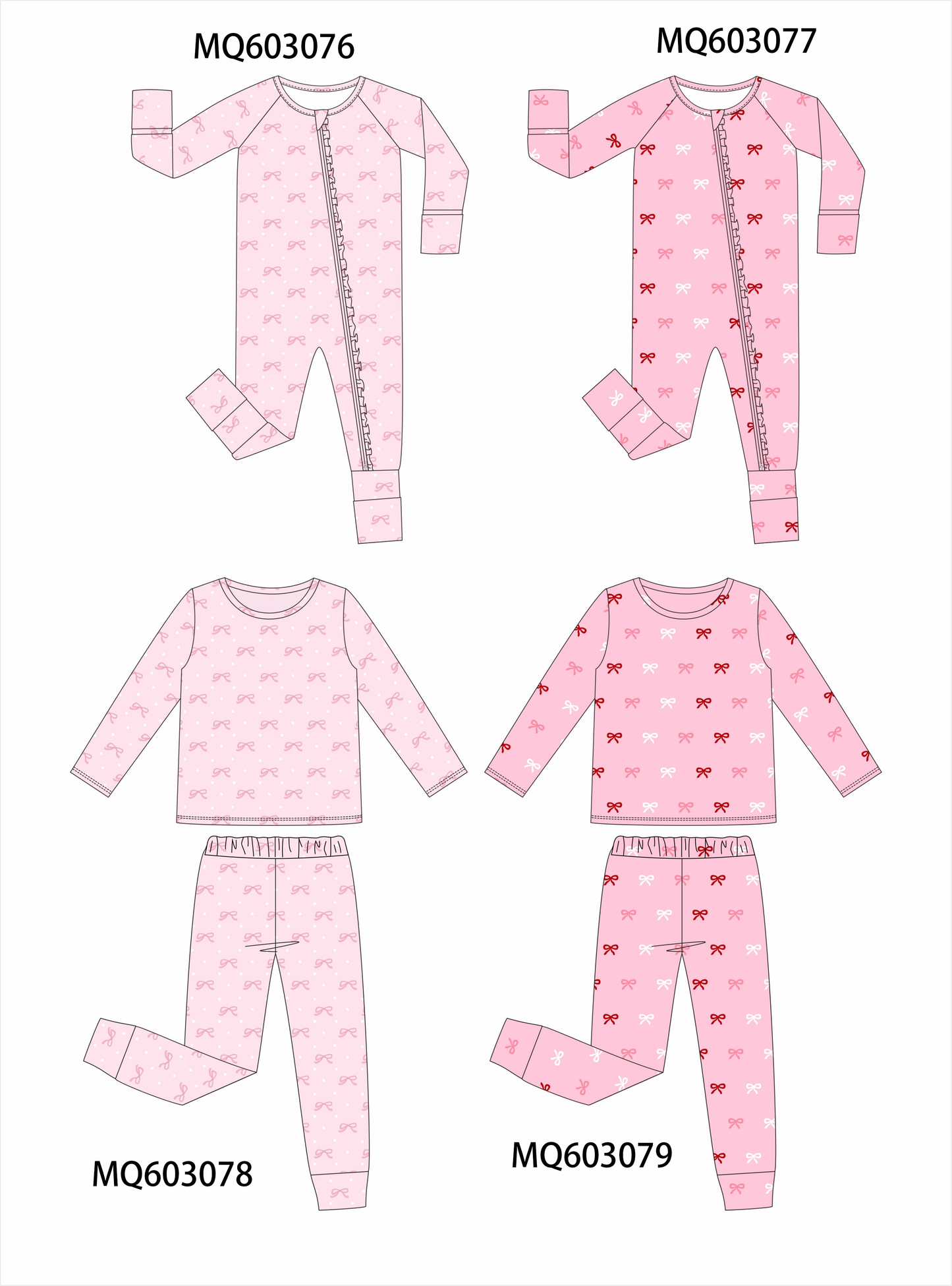 PO84 Pink bow print ruffle collection - ETA late august - closing 3/23