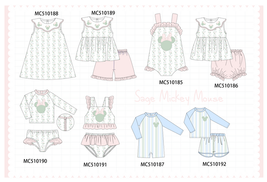 PO69 Pink character applique floral ruffle collection- closing 10/27 - eta early march