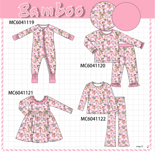 PO90 Pink character checkered bamboo collection - closing 5/11 - ETA early October