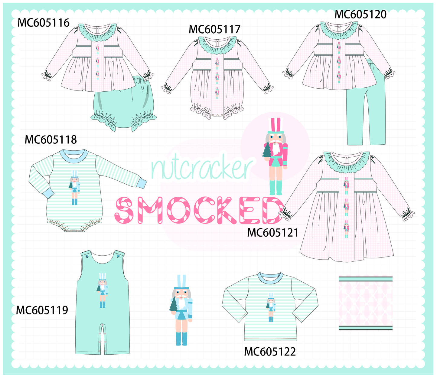 PO92 Pink christmas nutcracker smocked collection - closing 5/25 - ETA late October