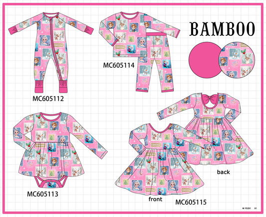 PO92 Pink christmas reindeer bamboo collection - closing 5/25 - ETA late October