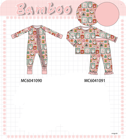 PO90 Pink christmas santa bamboo collection - closing 5/11 - ETA early October