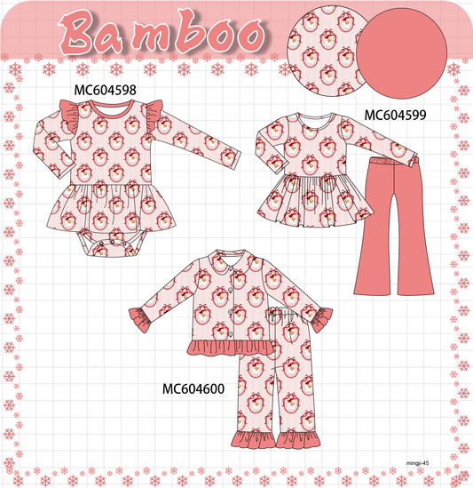 PO88 Pink christmas santa claus bamboo stripe collection - closing 4/27 - eta late September