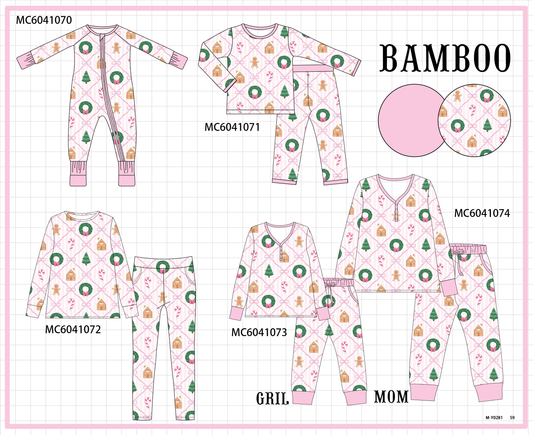PO90 Pink christmas tree gingerbread bow tie bamboo collection - closing 5/11 - ETA early October