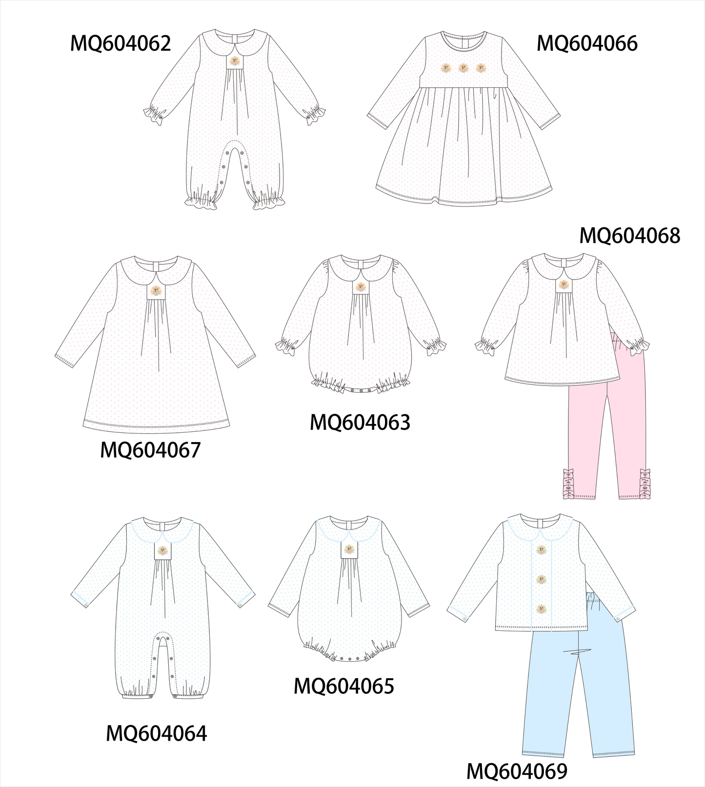 PO87 Pink dot thanksgiving turkey embroidery collection - closing 4/20 - ETA early October