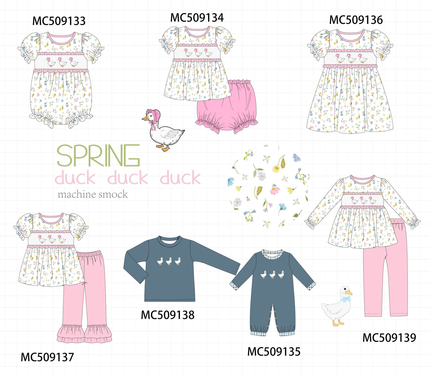 PO65 Pink duck smocked collection  - closing 9/15- ETA late January