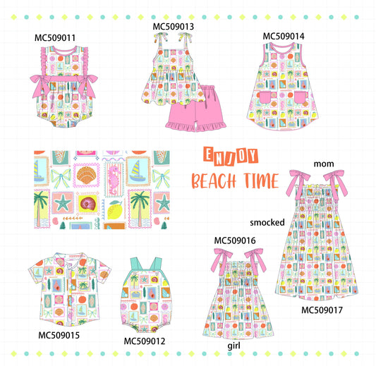 PO65 Pink enjoy beach print collection - closing 9/15- ETA late January