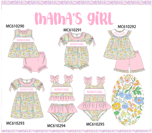 PO108 Pink floral MAMA'S GIRL embroidery ruffle collection - closing 10/26 - ETA march