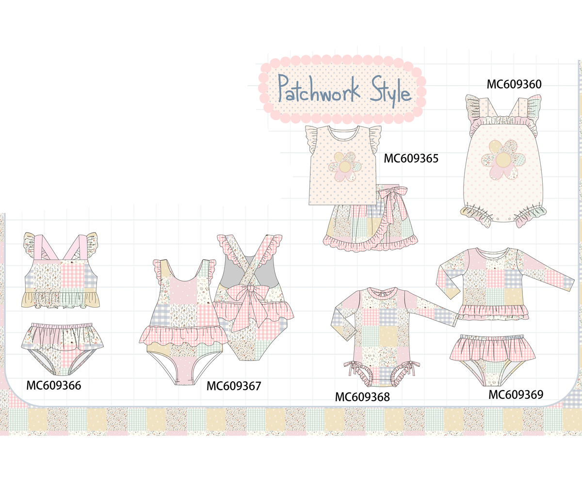 PO104 Pink floral patchwork ruffle collection 2 - closing 9/14 - ETA February