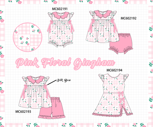 PO81 Pink floral print gingham ruffle collection - closing 2/16 - ETA July