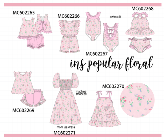 PO81 Pink floral print ruffle collection - closing 2/16 - ETA July