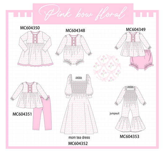 PO86 Pink floral print ruffle collection  - closing 4/13 - ETA early September