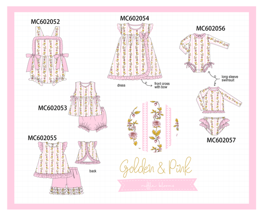 PO81 Pink garden print ruffle collection - closing 2/16 - ETA July