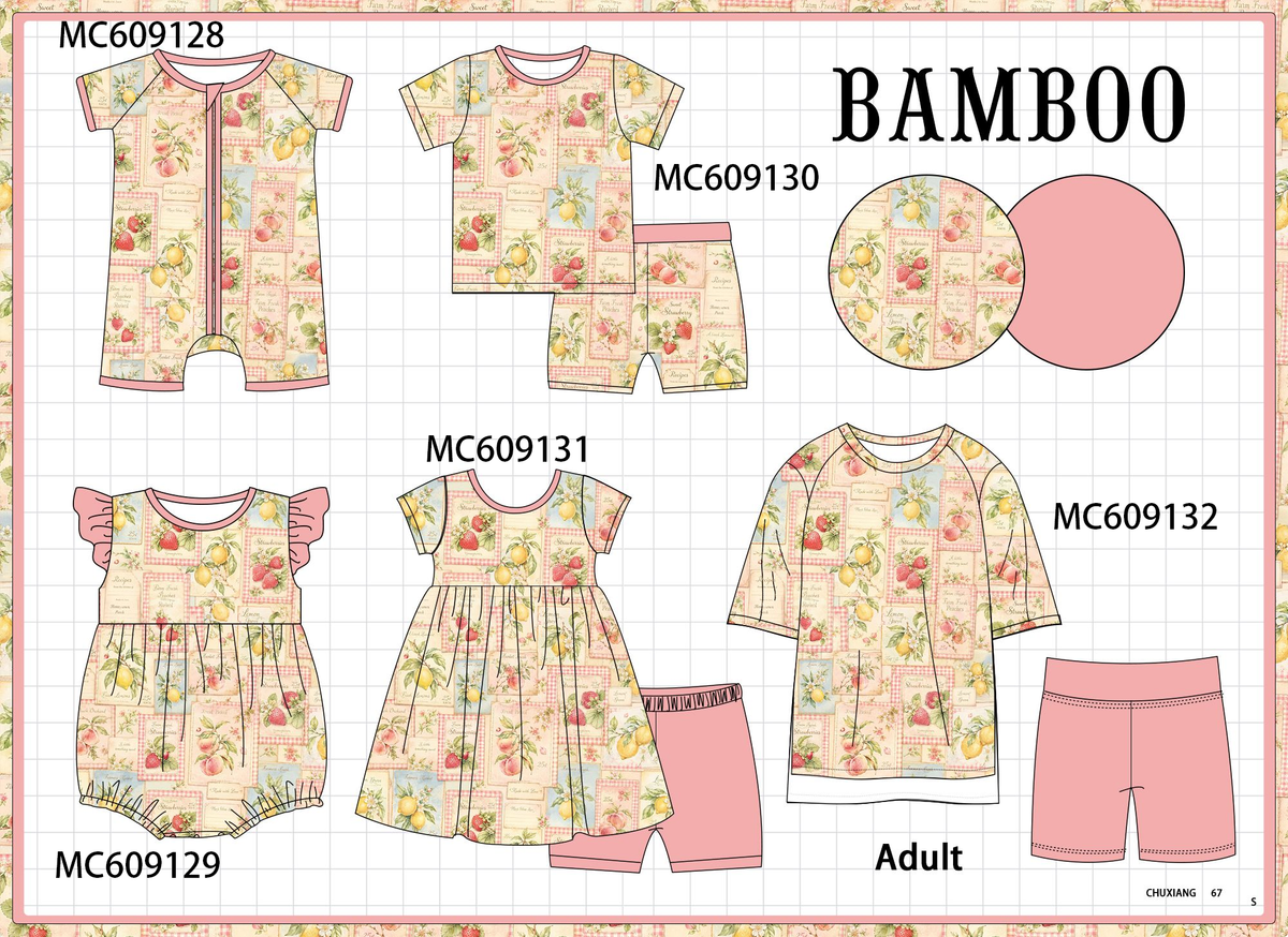 PO104 Pink lemon strawberry bamboo collection  - closing 9/14 - ETA February