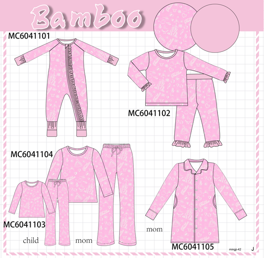 PO90 Pink princess castle print bamboo collection - closing 5/11 - ETA early October