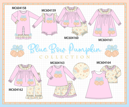 PO86 Pink pumpkin applique bow ruffle collection  - closing 4/13 - ETA early September
