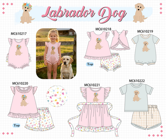 PO108 Pink puppy applique ruffle collection - closing 10/26 - ETA march