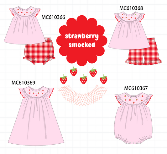 PO108 Pink strawberry smocked collection - closing 10/26 - ETA march